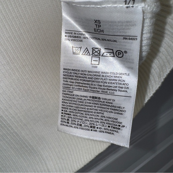 Banana Republic Sleeveless Ribbed Knit Tunic Sweater Ivory Cream XS - Picture 4 of 11